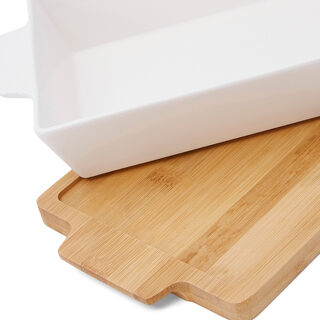 Rectangular Plate With Bamboo