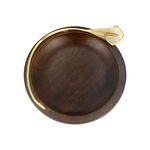 Wooden Round Dish Medium With Lily Decoration image number 0