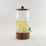 La Mesa Glass Beverage Dispenser With Wooden Base 18.2*40Cm image number 0