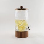 La Mesa Glass Beverage Dispenser With Wooden Base 18.2*40Cm image number 0