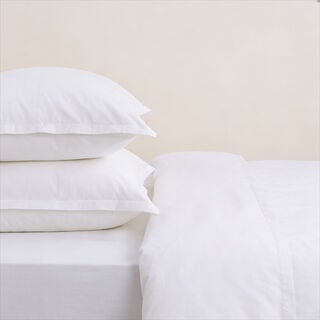 Boutique Blanche Pillow Cover Set 100% Cotton 200Tc Percale Standard White 75*50 Cm