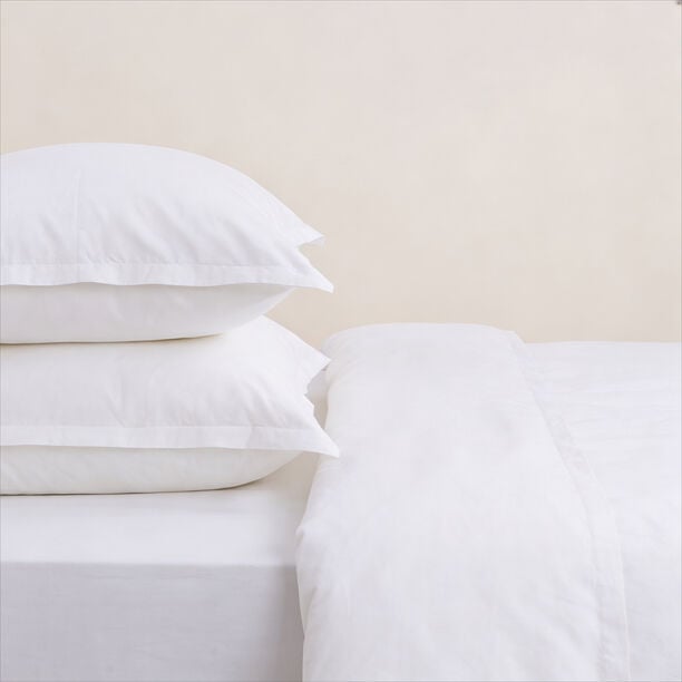 Boutique Blanche Pillow Cover Set 100% Cotton 200Tc Percale Standard White 75*50 Cm image number 1