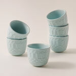 Dallaty Blue Porcelain Coffee Set 6Pcs Roshn Collection image number 2