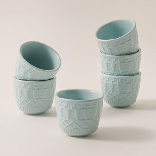 Dallaty Blue Porcelain Coffee Set 6Pcs Roshn Collection