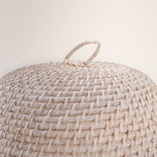 Rattan Cover With Base In White