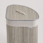 Homez triangle bamboo laundry hamper 58L, grey image number 1