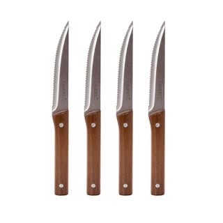 طقم سكاكين للستيك بمقبض خشبي 4 قطع من البرتو