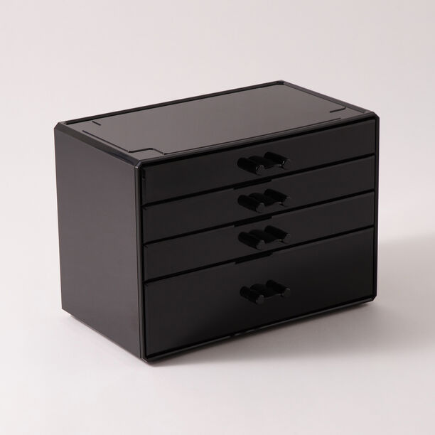 هومز منظم مستحضرات تجميل بلاستيك، أسود 23.6*15.3*17.1 سم image number 1