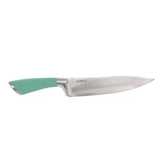 Alberto Chef Tapered Knife Hollow Stainless Steel With Soft Brown Handle 8 Inch
