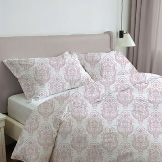 Cottage 6pcs blush damask comforter set king size 220*240cm