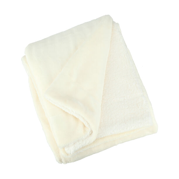 Cottage Flannel Sherpa Throw White image number 2
