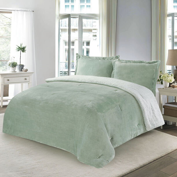 3 Pcs Flannel Comforter Set Twin Size image number 0