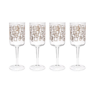  S/4 Stem Glass With Gold Pane Decal