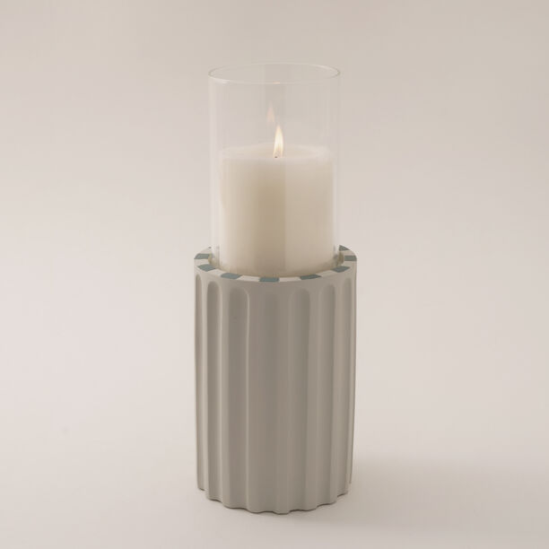 Homez Ceramic Candle Holder Taibah Collection, Cream 18.5*10.5*10.5Cm image number 1
