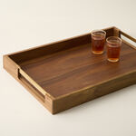 Dallaty rectangular wood tray with handel 50.8*35.6*5.1cm image number 2