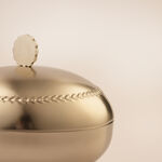 La Mesa Metal Serve Bowl With Lid Nickle Plated 16*16*15Cm, Champagne Gold image number 1