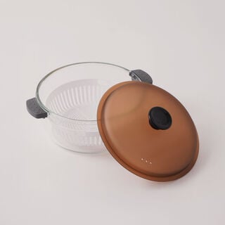 Alberto borosilicate glass mixing bowl with filler basket 2.2L