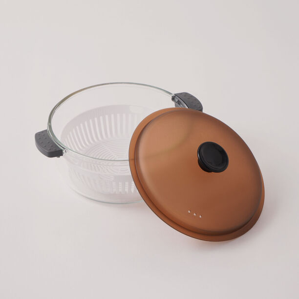 Alberto borosilicate glass mixing bowl with filler basket 2.2L image number 0