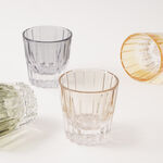 La Mesa 4pcs embossed glass juice tumbler set, multicolor 8.7*8.5*8.5cm image number 2