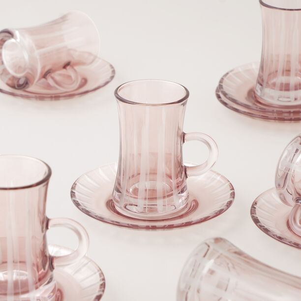 Dallaty 12pcs glass tea set, light purple image number 1