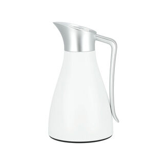 Dallaty steel vacuum flask white with matt silver handle 1L