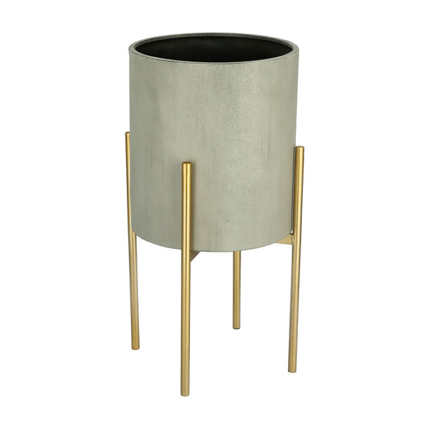 Metal Planter With Gold Legs Grey image number 0