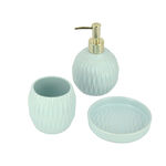 3 Pcs Ceramic Bath Set Blue image number 1