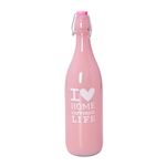 Alberto Glass Bottle Color Painted With Plastic Clip Lid Pink image number 0