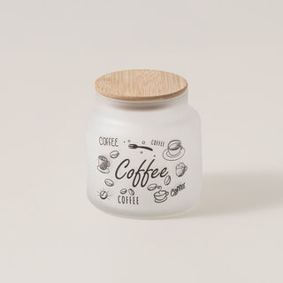 Heriven Glass Coffee Jar With Bamboo Lid 635Ml