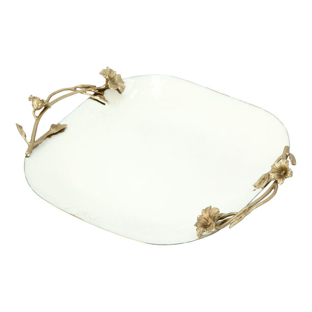 Tray 1 Piece Wihte Gold Floral image number 0