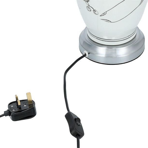 Table Lamp White And Bird Patten 17*17*43 cm image number 2