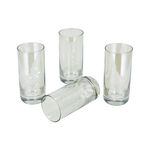 Set Of 4 Clear Tumbler With Green image number 1