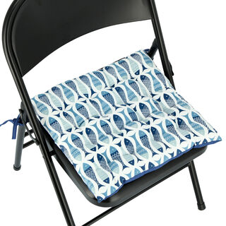 Alberto Kitchen Chair Pad L: 40 * W: 40 Cm Fish Design