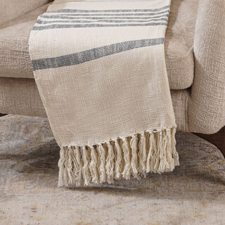 Texture woven throw 130*170cm blue