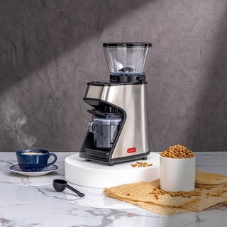 ألبرتو مطحنة قهوة كهربائية ستانلس ستيل، أسود/فضي، 150 واط، 250 جرام
