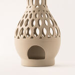 Homez beige ceramic candle holder 15.4*15.4*33 cm image number 3