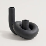 Homez black memphis ceramic candle holder 21*11.3*12.5cm image number 1