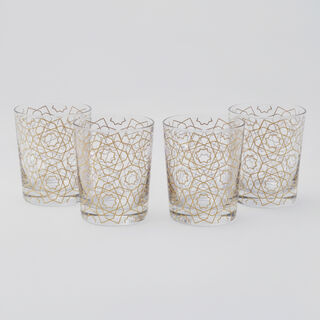 لا ميسا طقم أكواب زجاج 4 قطع، ذهبي