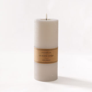 LED rustic candle in grey 10*25cm