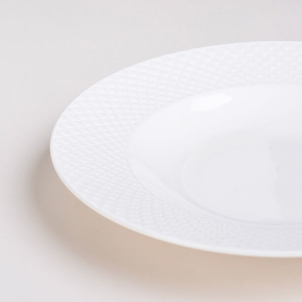 La Mesa Embossed White 18 Pieces Dinner Set Serve 4  image number 3