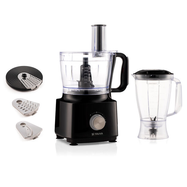 Truva Black Plastic 7 In 1 Food Processor, 2.1L image number 0