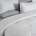 Cottage 6pcs cotton queen comforter set 240*200cm, geo grey pattern image number 1