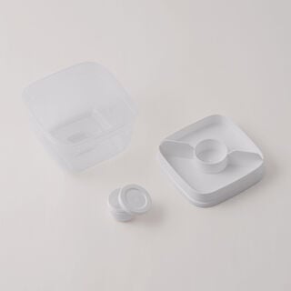 Alberto plastic salad box, white 15.8*15.8*14.3cm