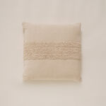 Shaggy cotton striped pillow in beige 45*45cm image number 0