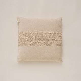 Shaggy cotton striped pillow in beige 45*45cm