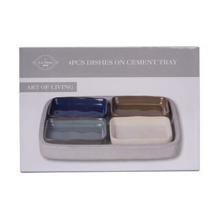 4 Pcs Nuts Bowl On Grey Wood Tray