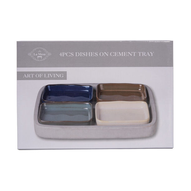4 Pcs Nuts Bowl On Grey Wood Tray image number 2