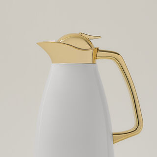 Steel Vacuum Flask Falco Gold And White 1L