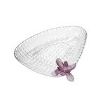 La Mesa Glass Plate With Violet Crystal Flower 37 Cm image number 1