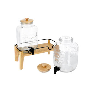 Alberto glass juice dispenser with base 2 pcs